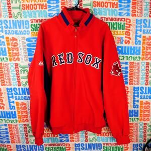 Majestic Boston Red Sox Jacket Size XL Therma Base Full Zip Stitched Lined AJ200